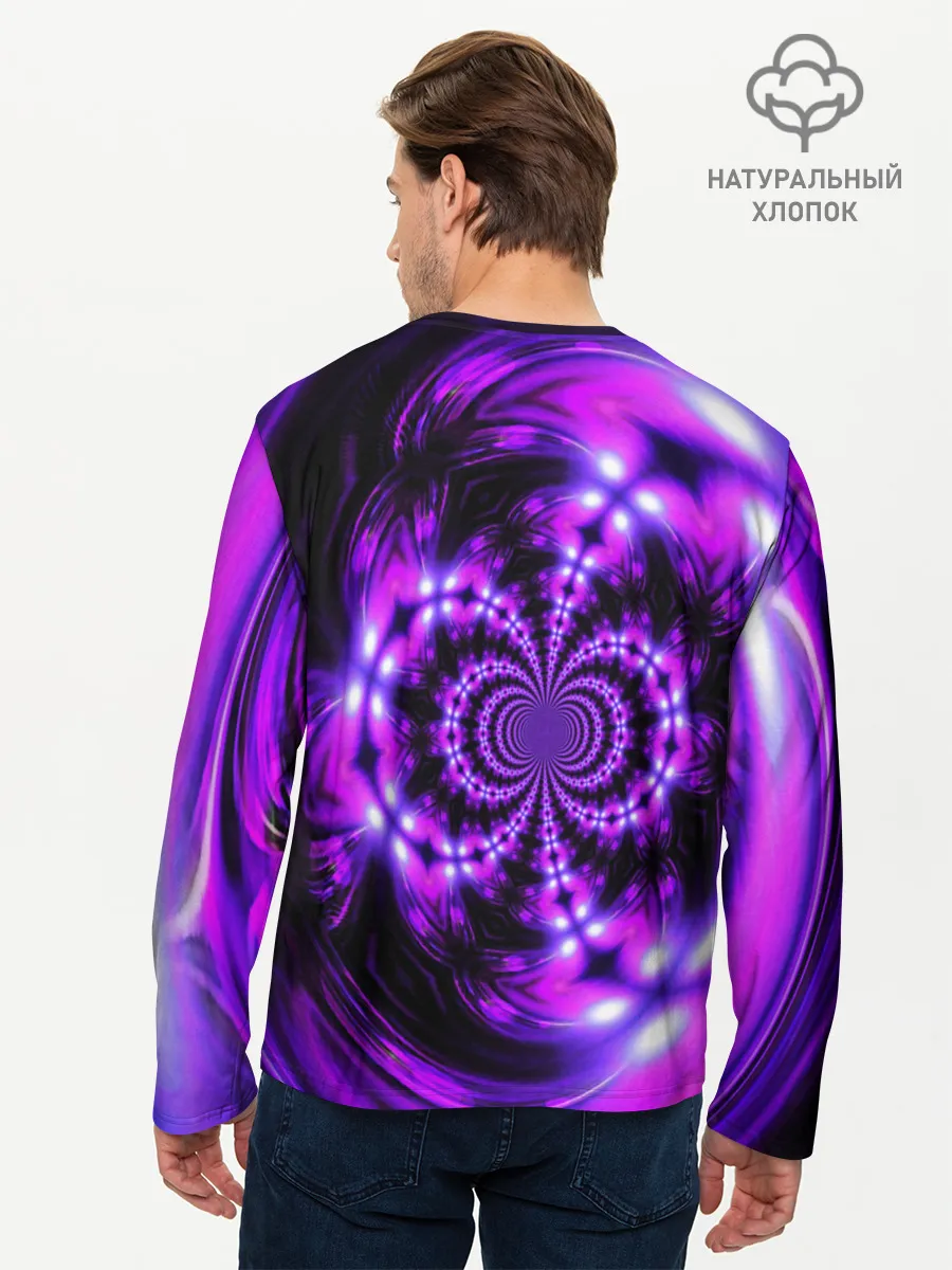 Мужской лонгслив базовый / НЕОНОВЫЙ ФРАКТАЛ
