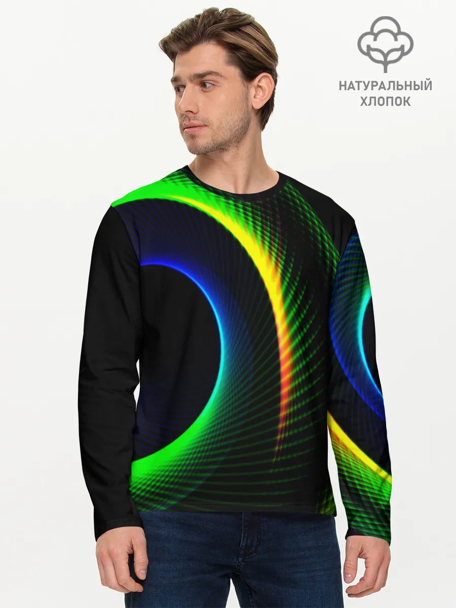 Мужской лонгслив базовый / ABSTRACT GEOMETRY