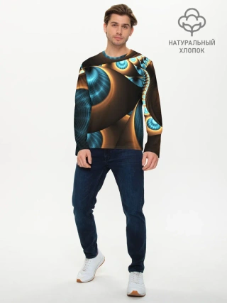 Мужской лонгслив базовый / 3D FRACTAL