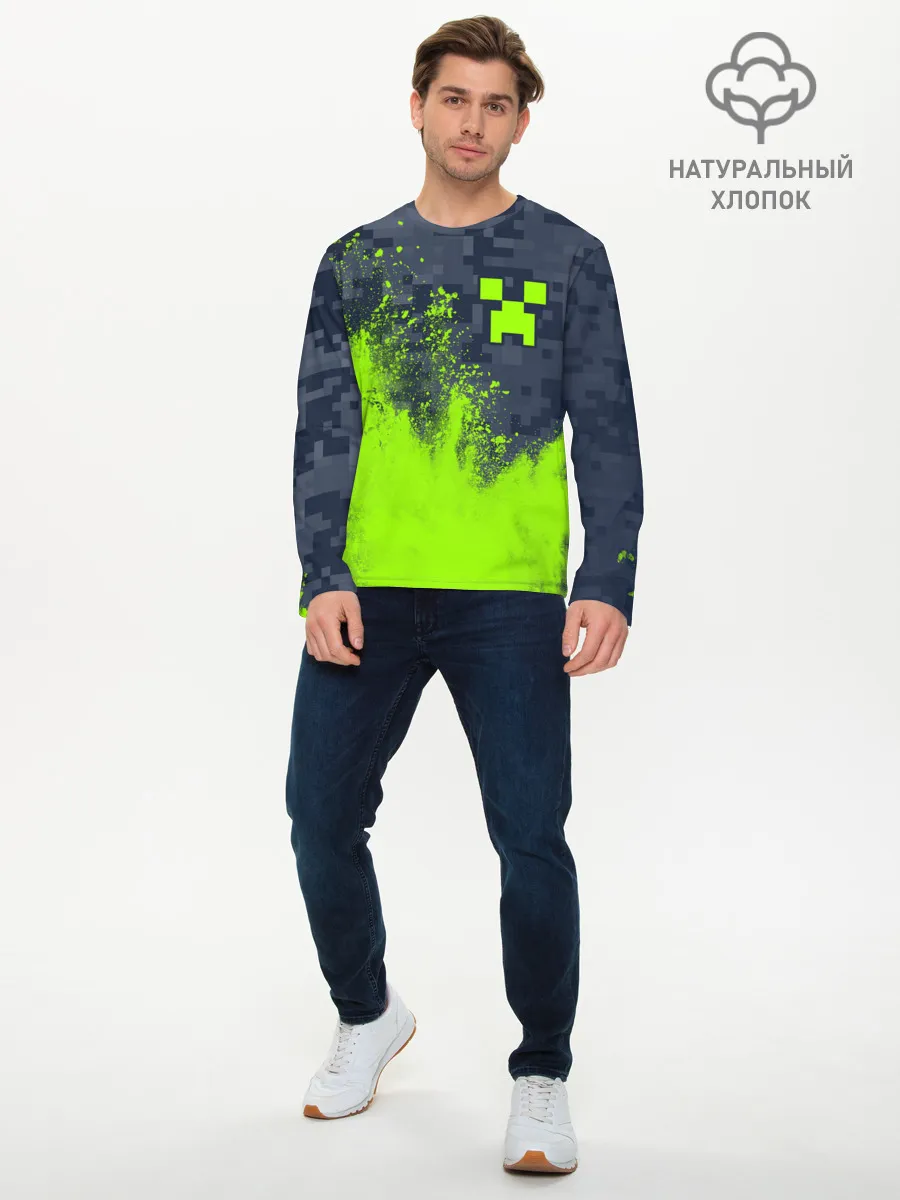 Мужской лонгслив базовый / MINECRAFT / МАЙНКРАФТ