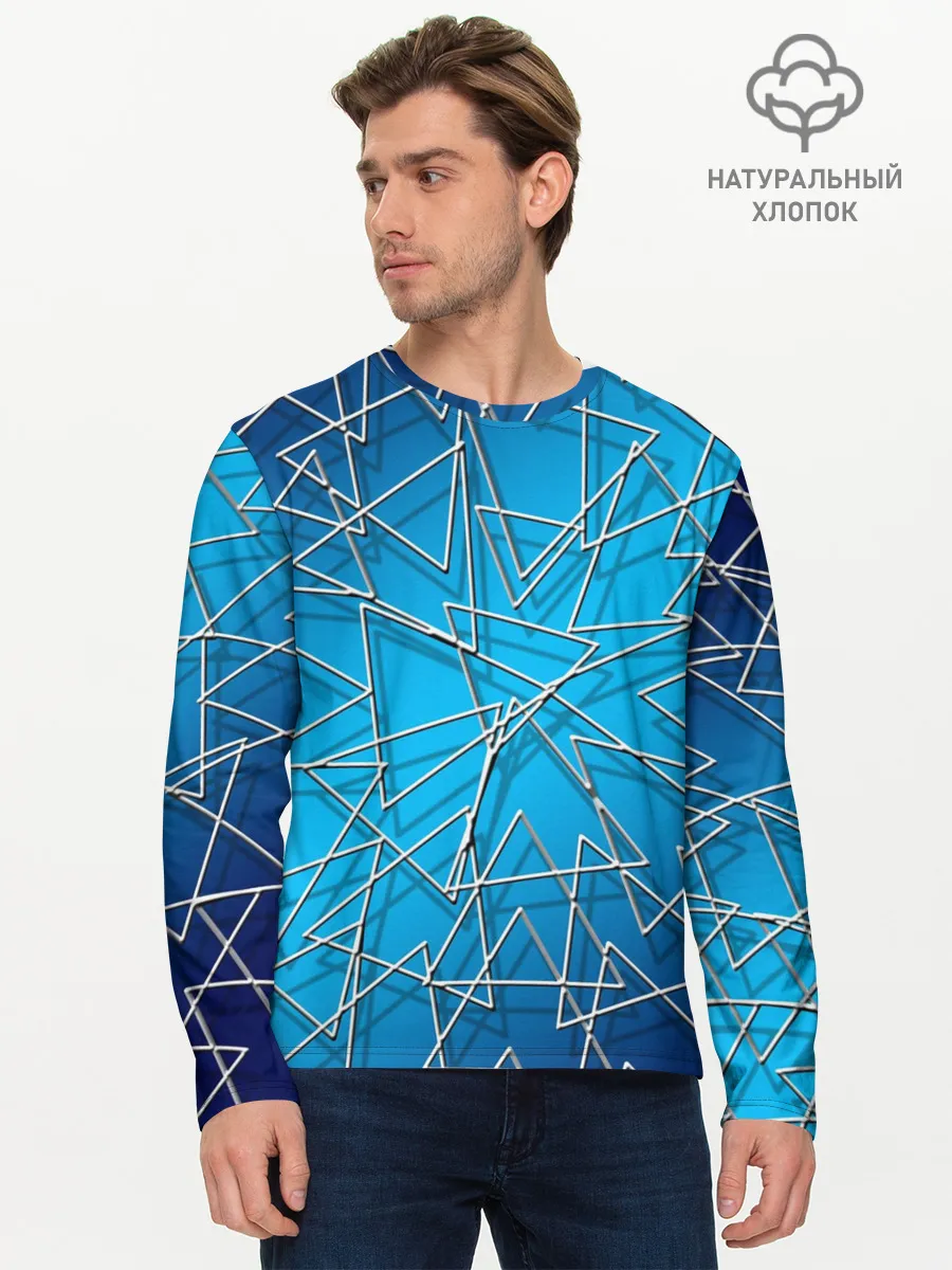 Мужской лонгслив базовый / Треугольники