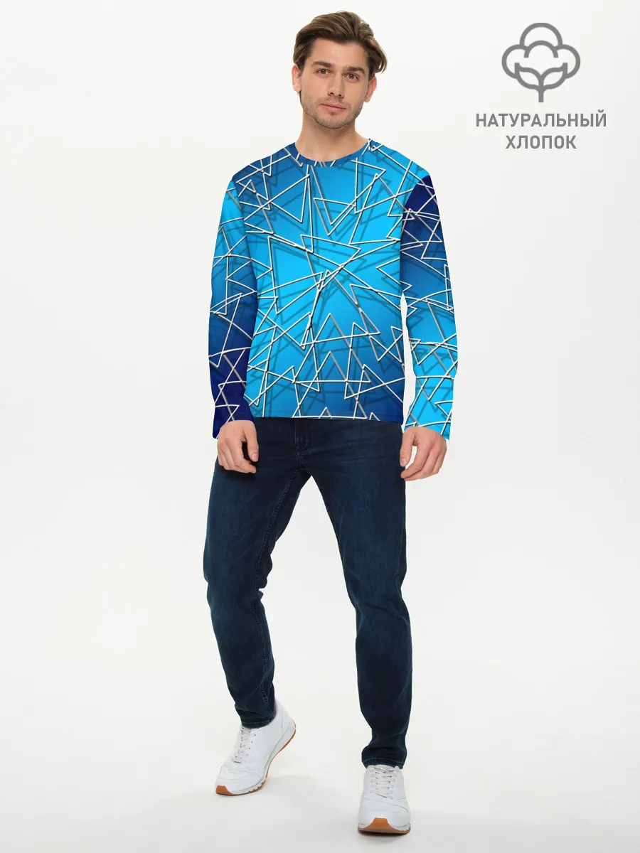 Мужской лонгслив базовый / Треугольники