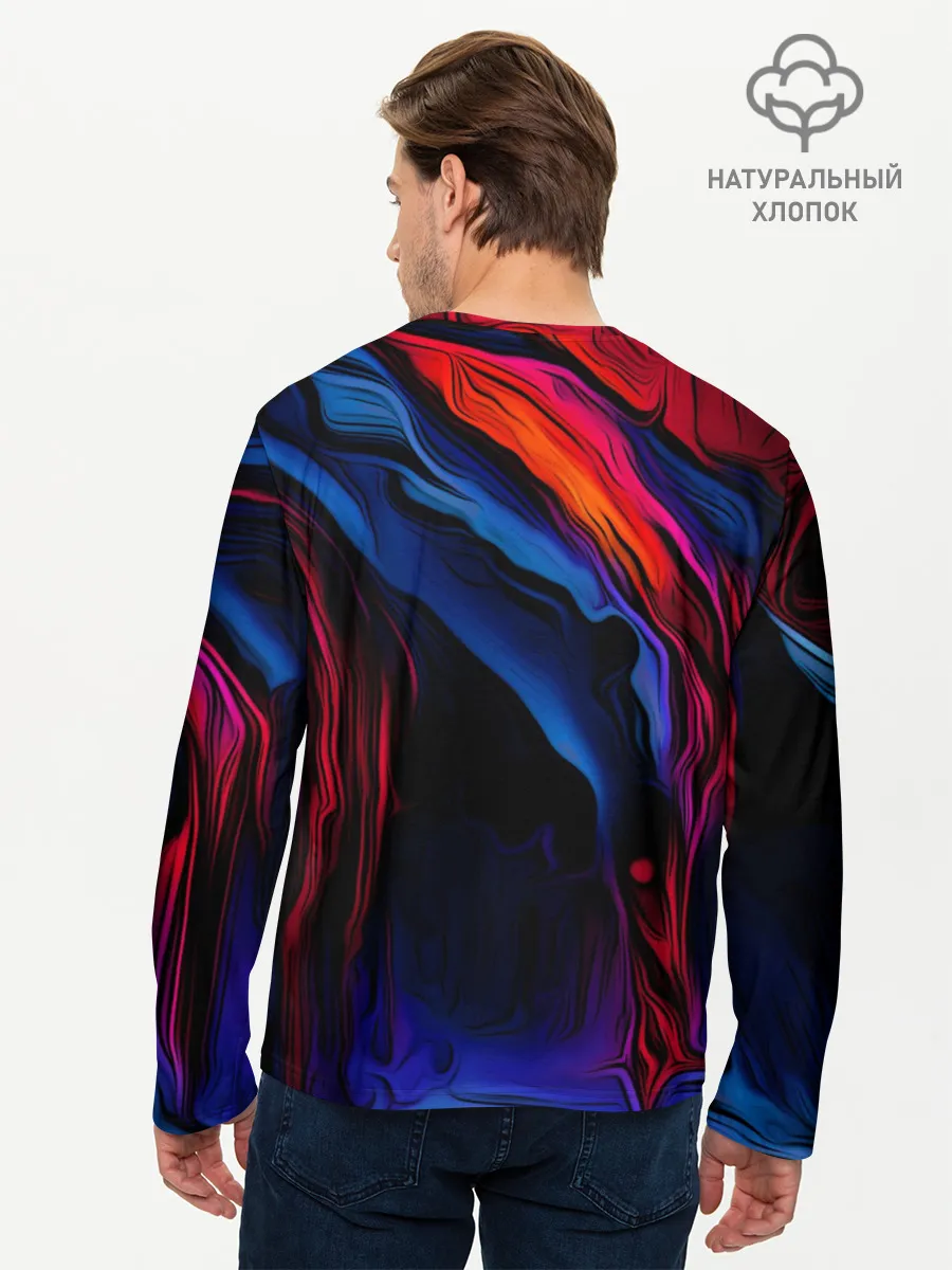 Мужской лонгслив базовый / Красочный абстракт
