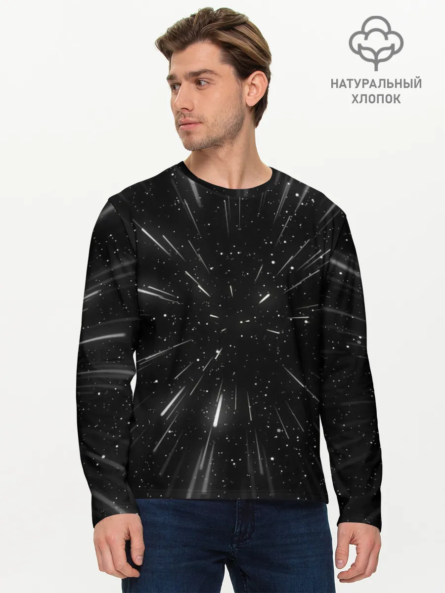 Мужской лонгслив базовый / 3D, Космос