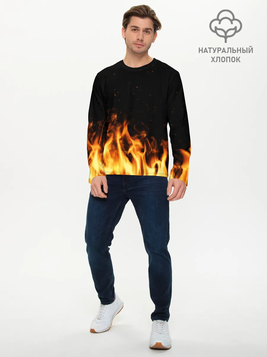 Мужской лонгслив базовый / Огонь