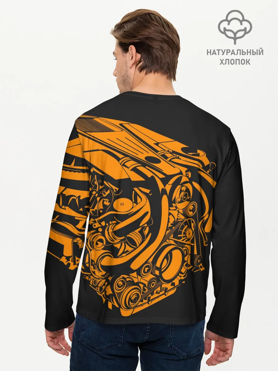 Мужской лонгслив базовый / Сердце - пламенный мотор