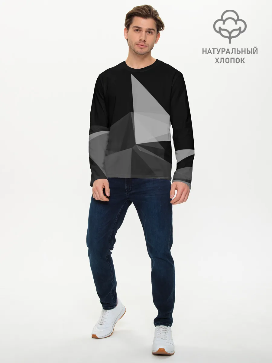 Мужской лонгслив базовый / Camo - Black & White