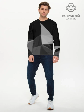 Мужской лонгслив базовый / Camo - Black & White