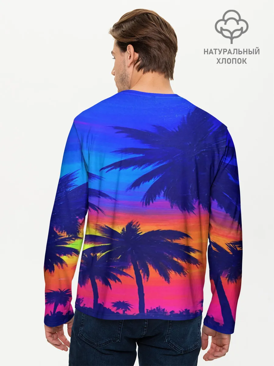 Мужской лонгслив базовый / ТРОПИКИ НЕОН