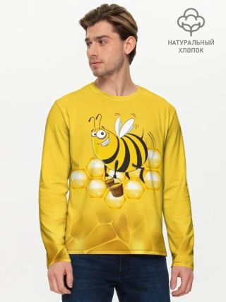 Мужской лонгслив базовый / Лето. Пчелы. Мед
