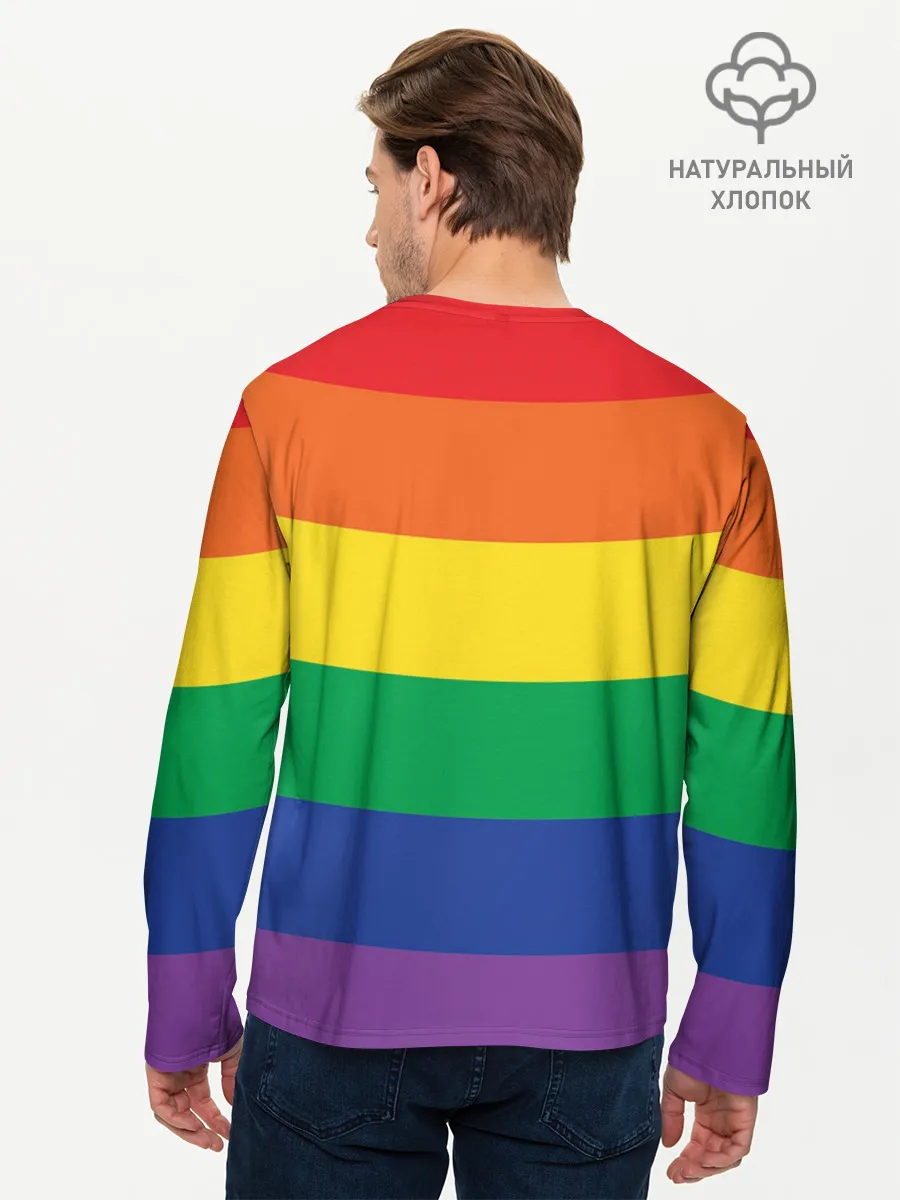 Мужской лонгслив базовый / Радуга
