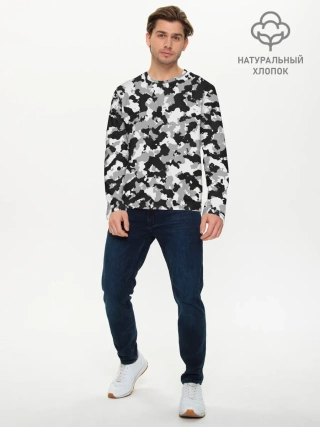 Мужской лонгслив базовый / Камуфляж | ЧБС