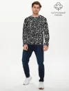 Мужской лонгслив базовый / Узоры Черно-белые