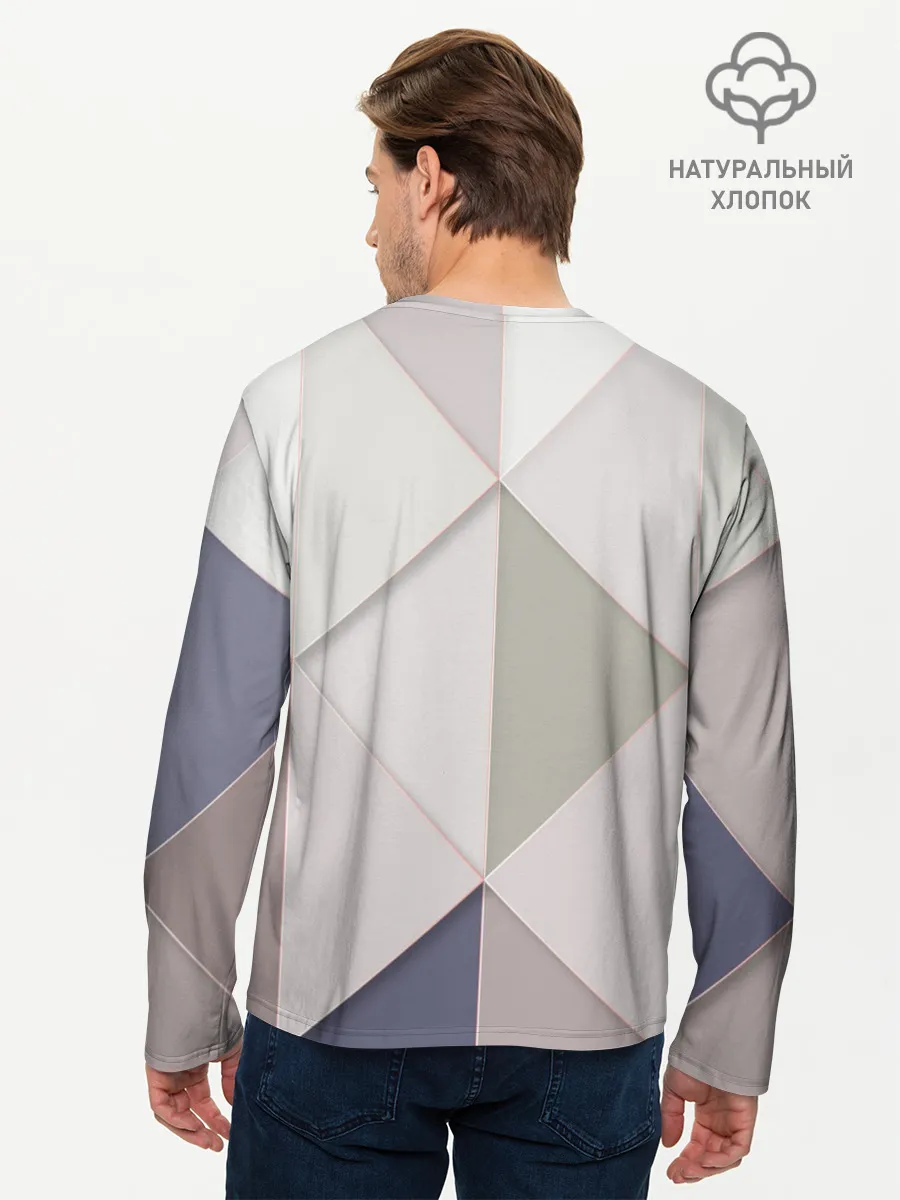 Мужской лонгслив базовый / Треугольники