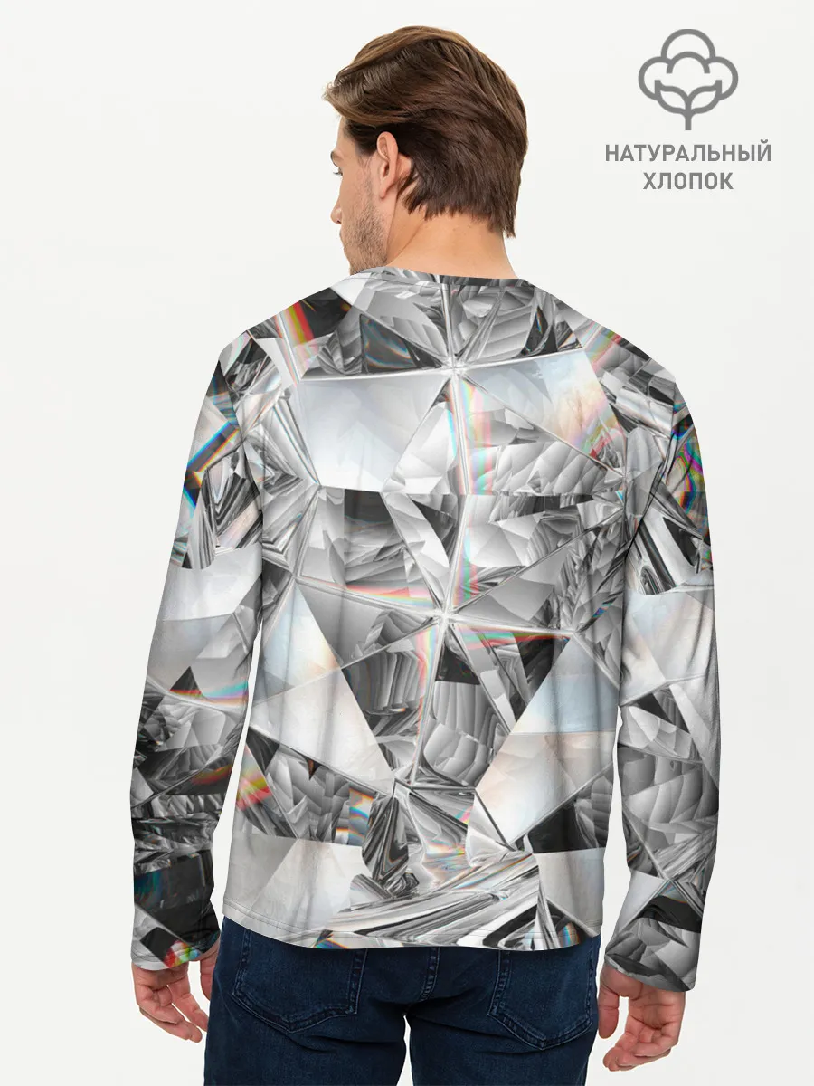 Мужской лонгслив базовый / зеркальный калейдоскоп