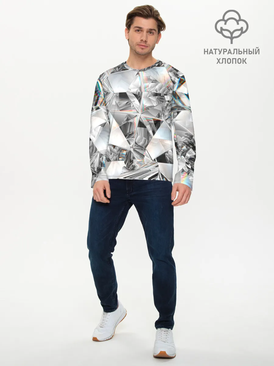 Мужской лонгслив базовый / зеркальный калейдоскоп