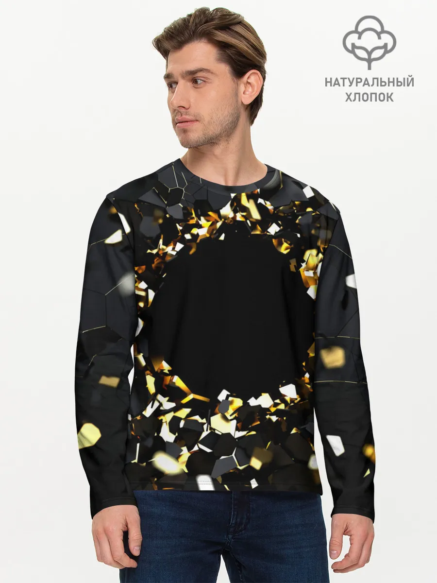 Мужской лонгслив базовый / Брызги стекла