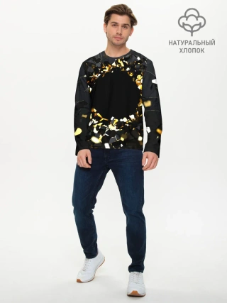 Мужской лонгслив базовый / Брызги стекла