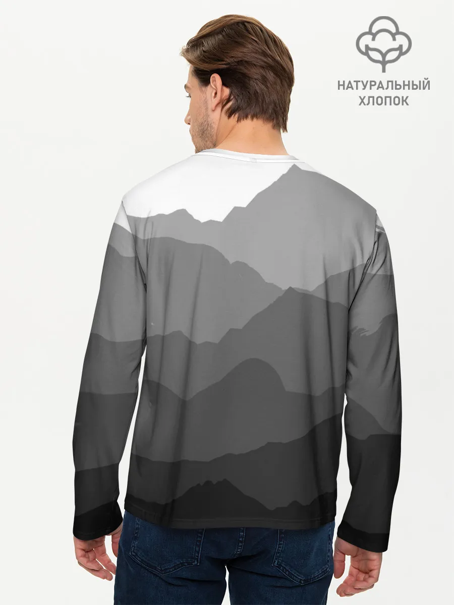 Мужской лонгслив базовый / горы