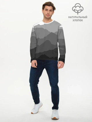Мужской лонгслив базовый / горы