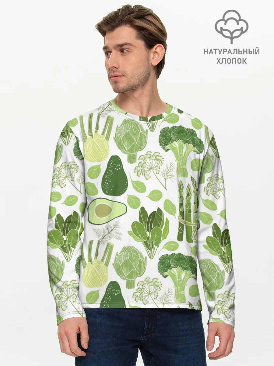 Мужской лонгслив базовый / овощи