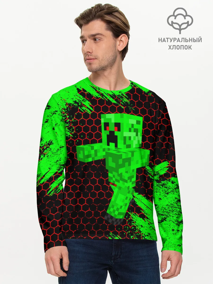 Мужской лонгслив базовый / MINECRAFT CREEPER
