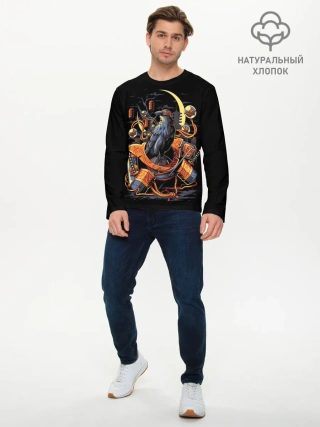 Мужской лонгслив базовый / ВОРОН СТИМПАНК