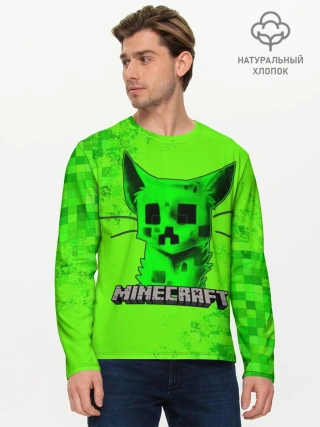 Мужской лонгслив базовый / MINECRAFT CREEPER CAT