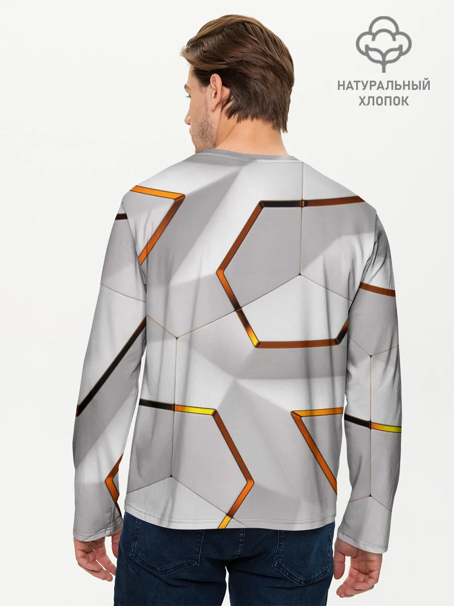 Мужской лонгслив базовый / 3D абстракция Iron