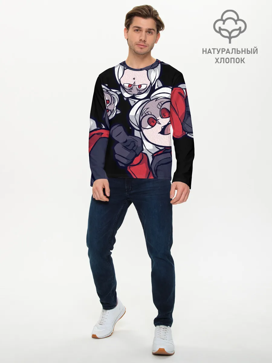 Мужской лонгслив базовый / Мультяшные герои Helltaker