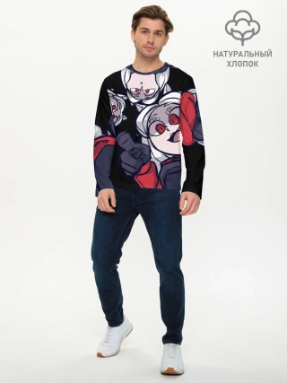 Мужской лонгслив базовый / Мультяшные герои Helltaker