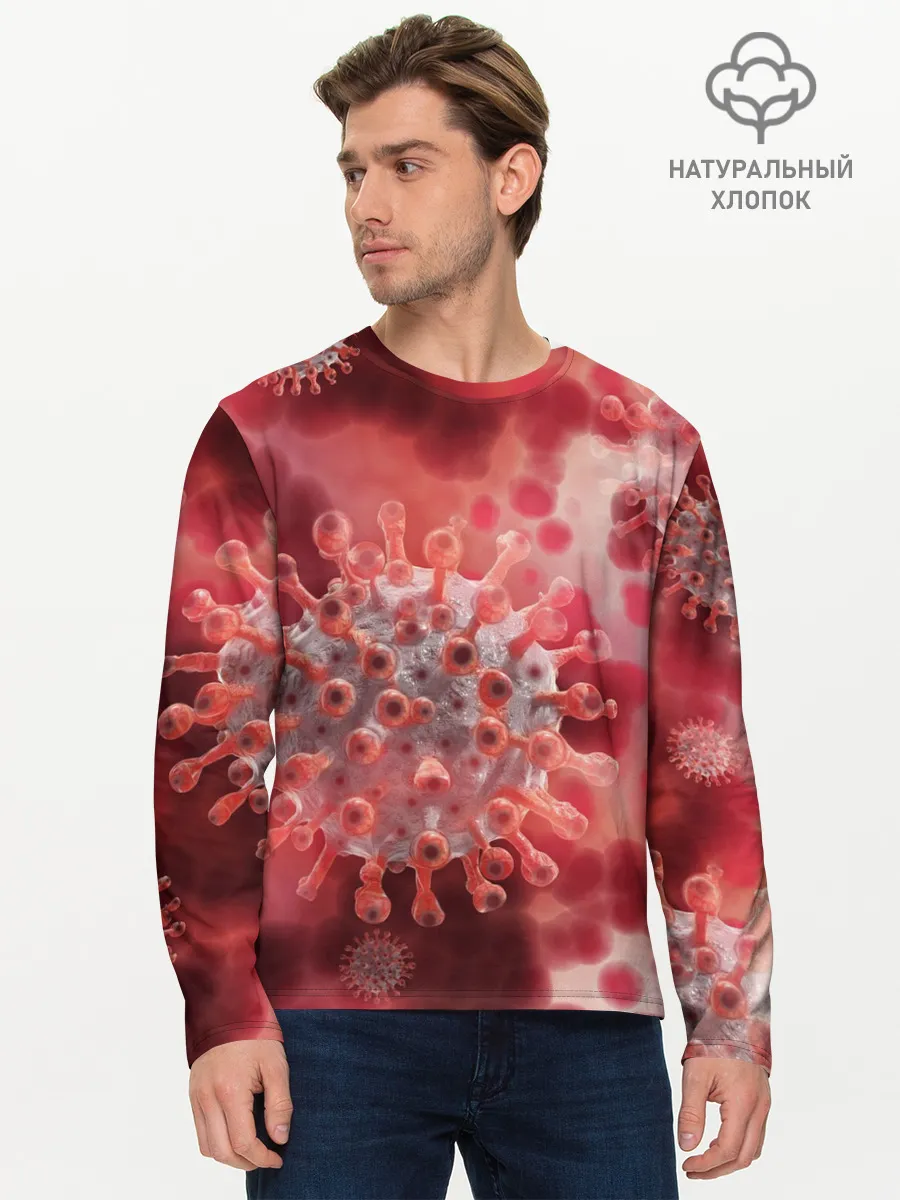 Мужской лонгслив базовый / Коронавирус