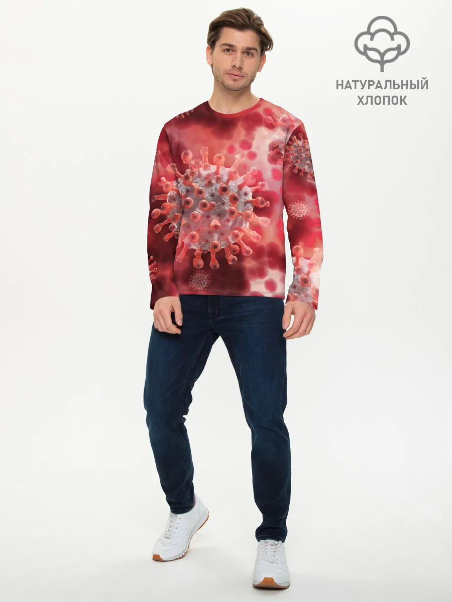 Мужской лонгслив базовый / Коронавирус