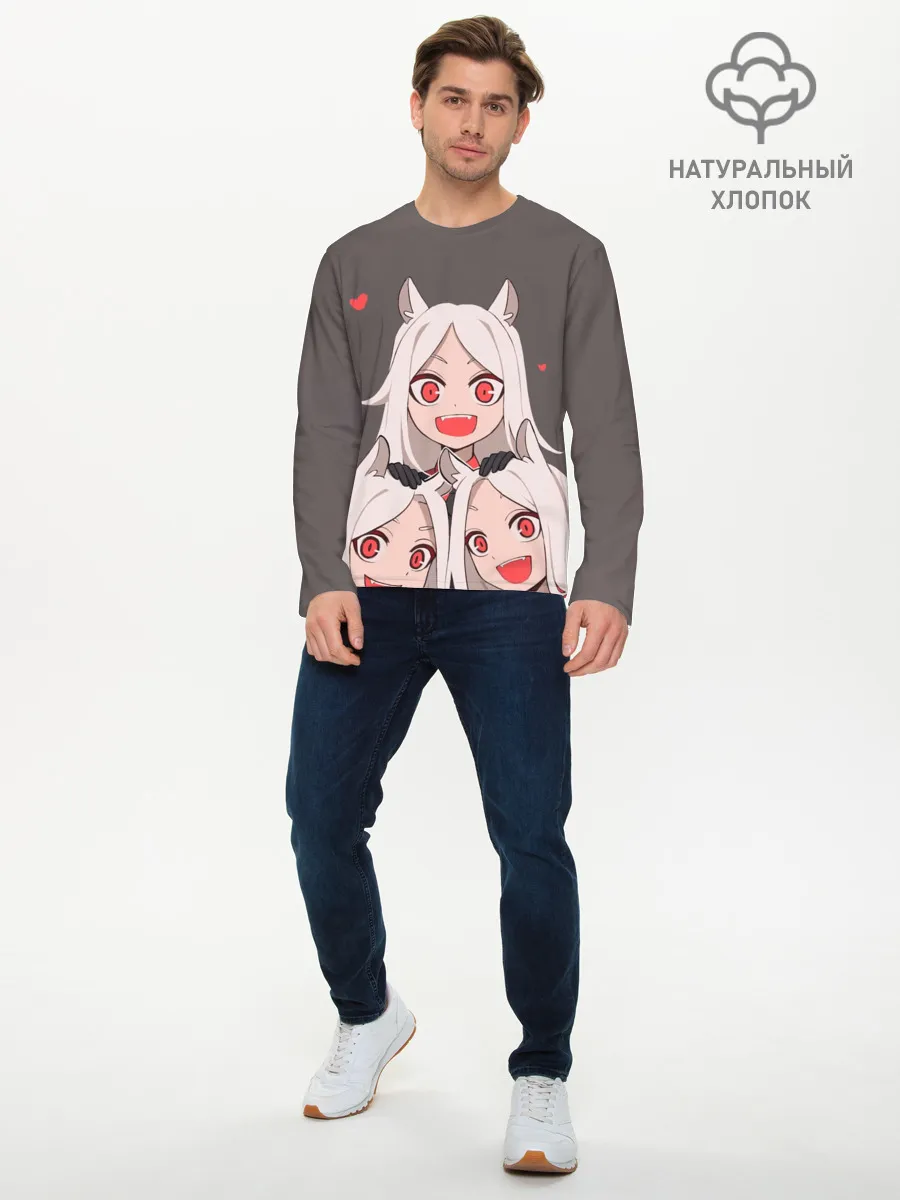 Мужской лонгслив базовый / Cerberus с сердечками Helltaker