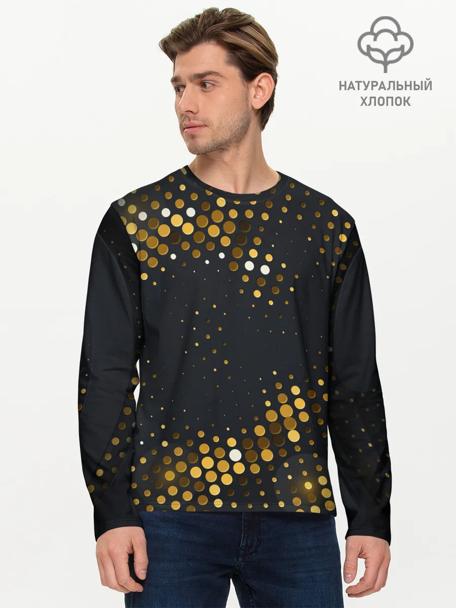 Мужской лонгслив базовый / black gold