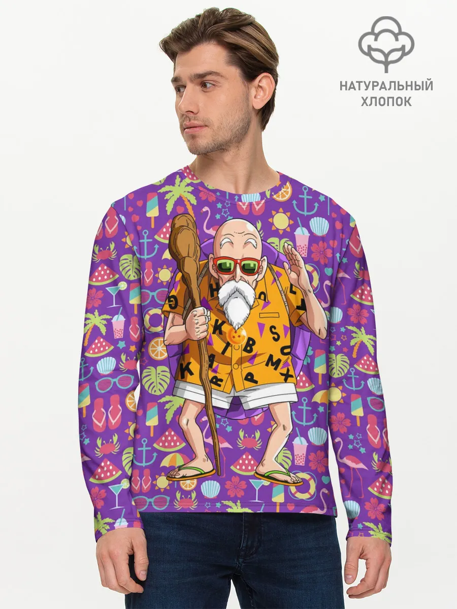 Мужской лонгслив базовый / Шар Дракона. Мастер Роши