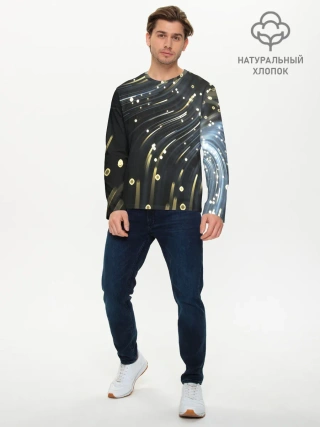 Мужской лонгслив базовый / Абстракция искры полосы боке
