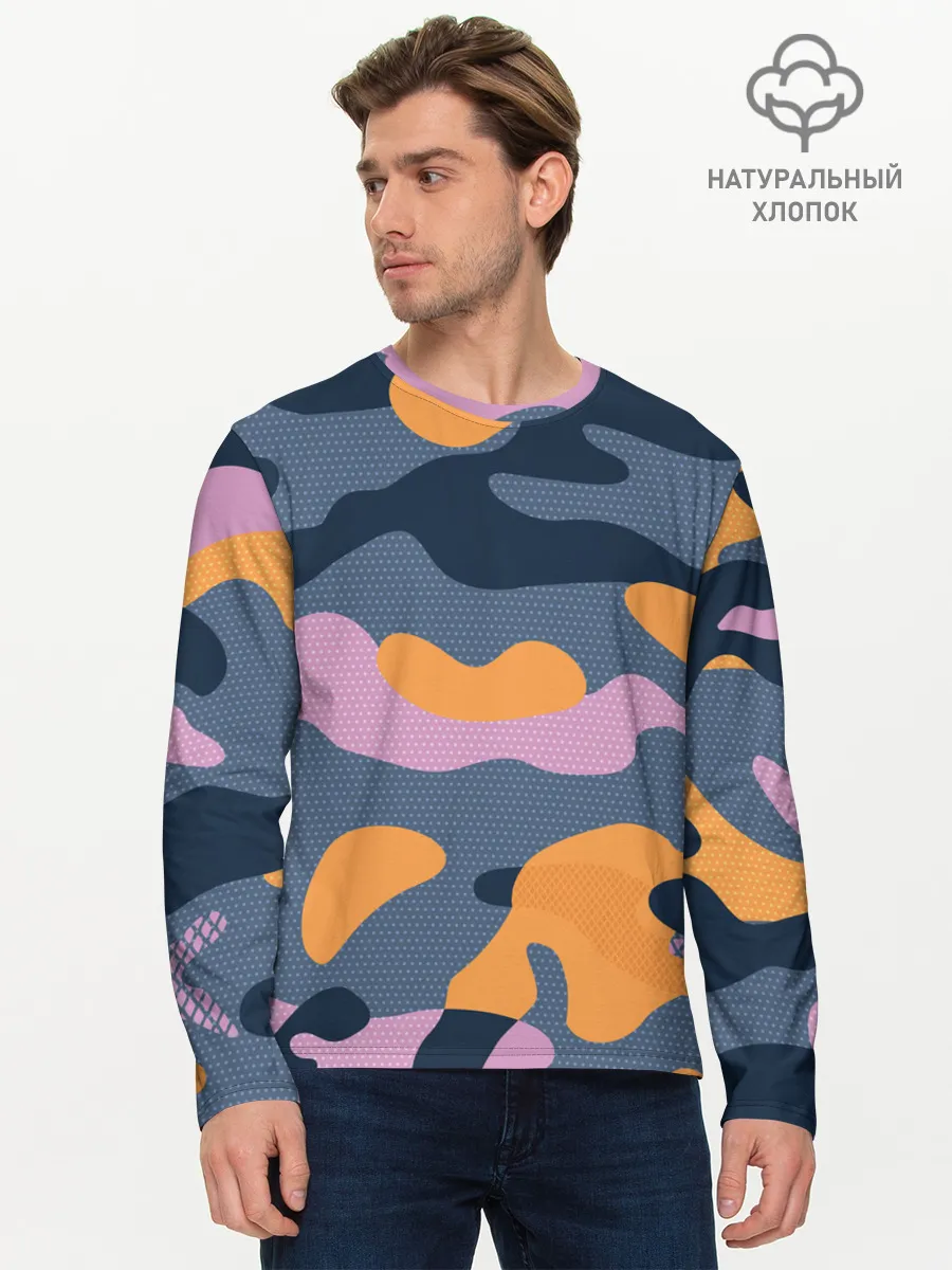 Мужской лонгслив базовый / Спортивный милитари