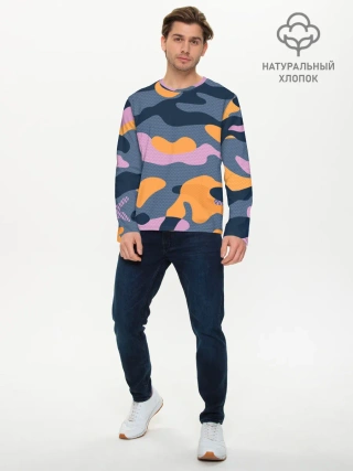 Мужской лонгслив базовый / Спортивный милитари