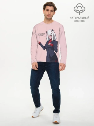 Мужской лонгслив базовый / Malina текст Helltaker