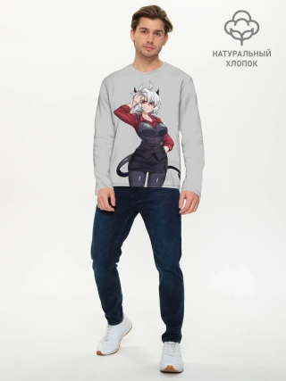 Мужской лонгслив базовый / Malina рука на голове Helltaker