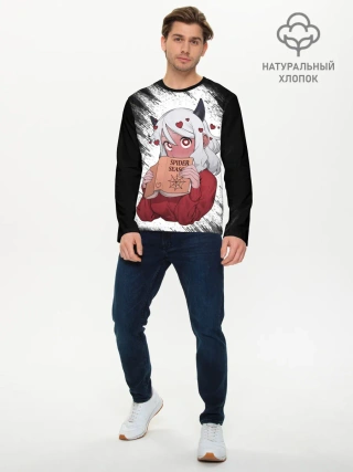 Мужской лонгслив базовый / Малина очерк Helltaker