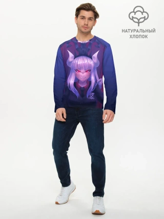 Мужской лонгслив базовый / Люцифер на троне
