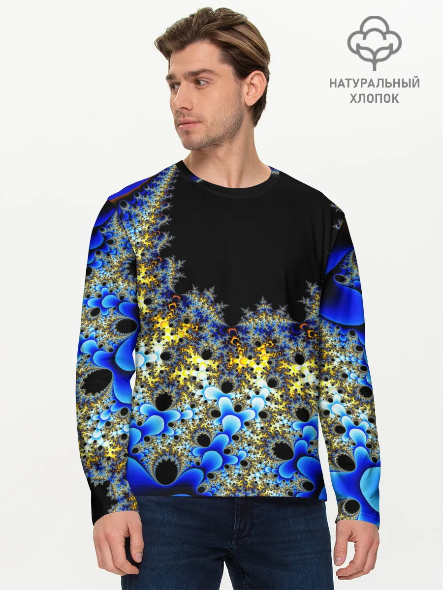 Мужской лонгслив базовый / Фрактальная материя l Fractal