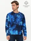 Мужской лонгслив базовый / Blue Abstraction