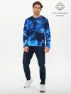 Мужской лонгслив базовый / Blue Abstraction