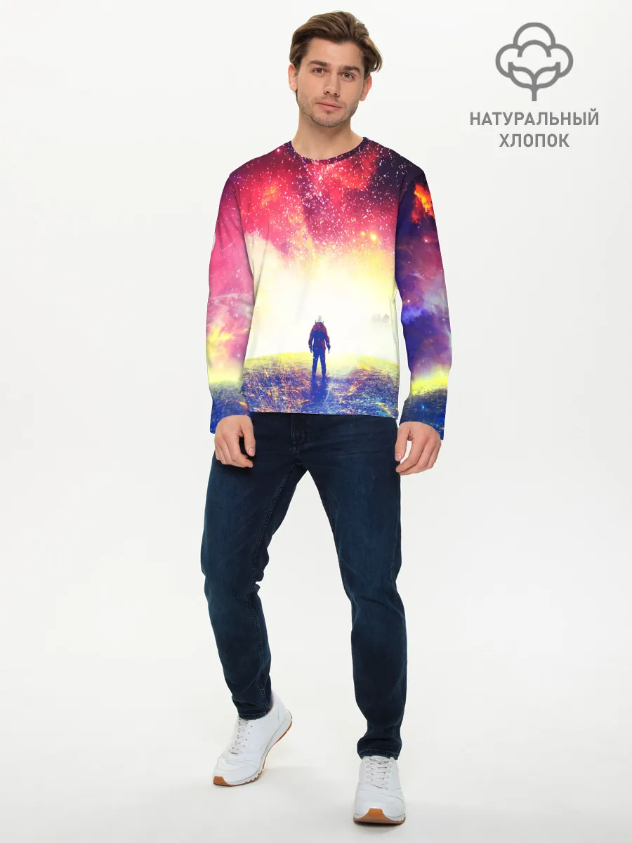 Мужской лонгслив базовый / КОСМИЧЕСКИЙ АРТ