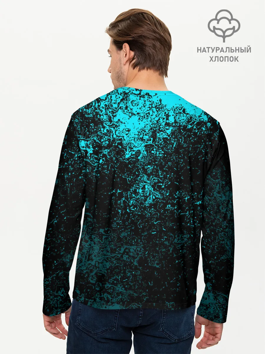 Мужской лонгслив базовый / БРЫЗГИ-КРАСОК НЕОН