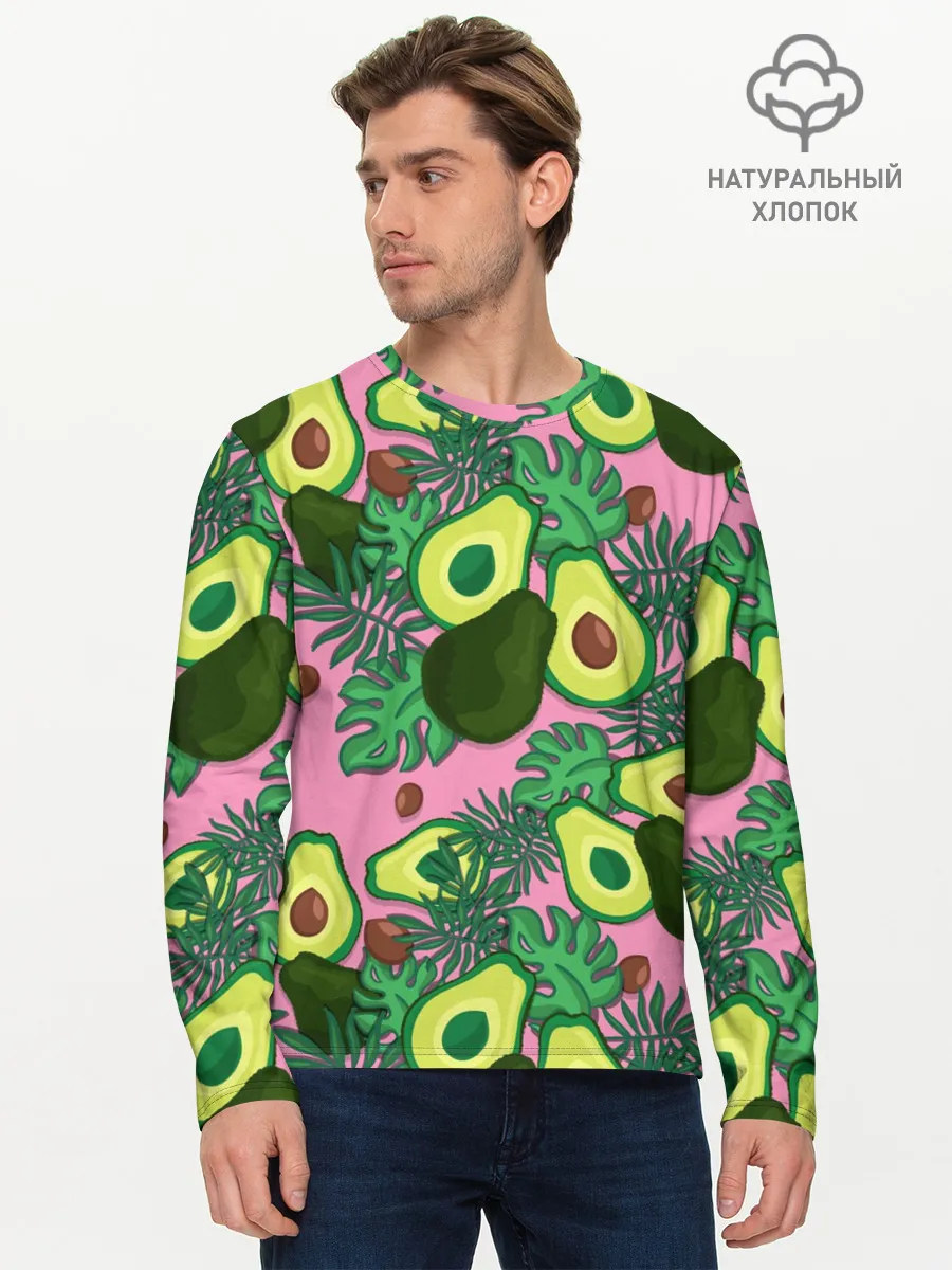 Мужской лонгслив базовый / avocado