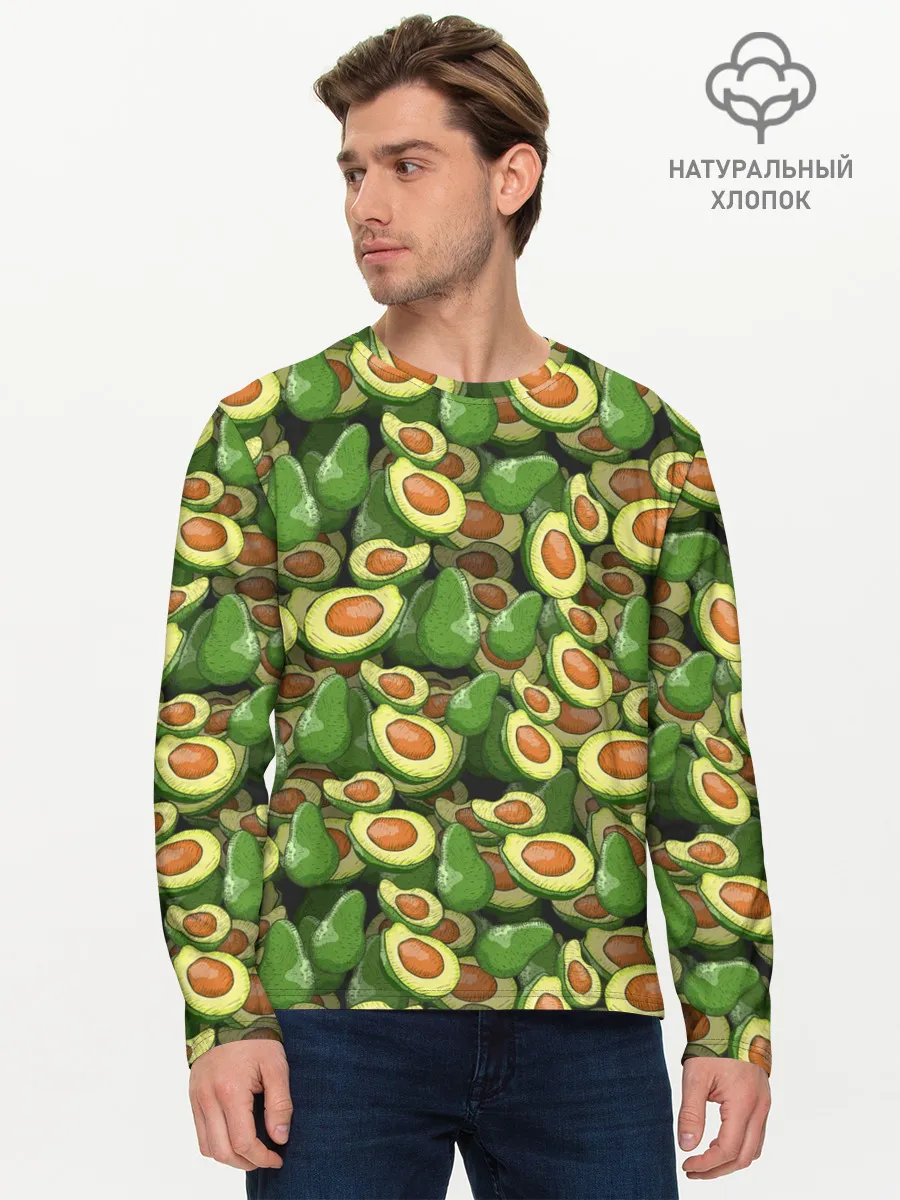 Мужской лонгслив базовый / avocado
